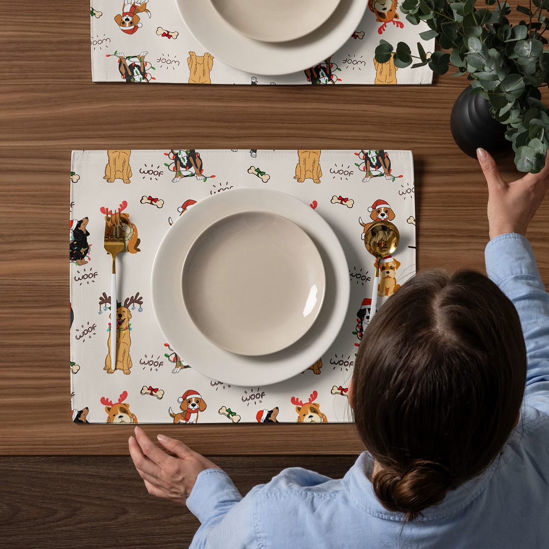 Christmas Dogs Placemat Set